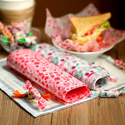 Christmas Snowflakes Wax Paper Sheets - Waterproof Food Wraps for Baking & Packaging, 50 Sheets