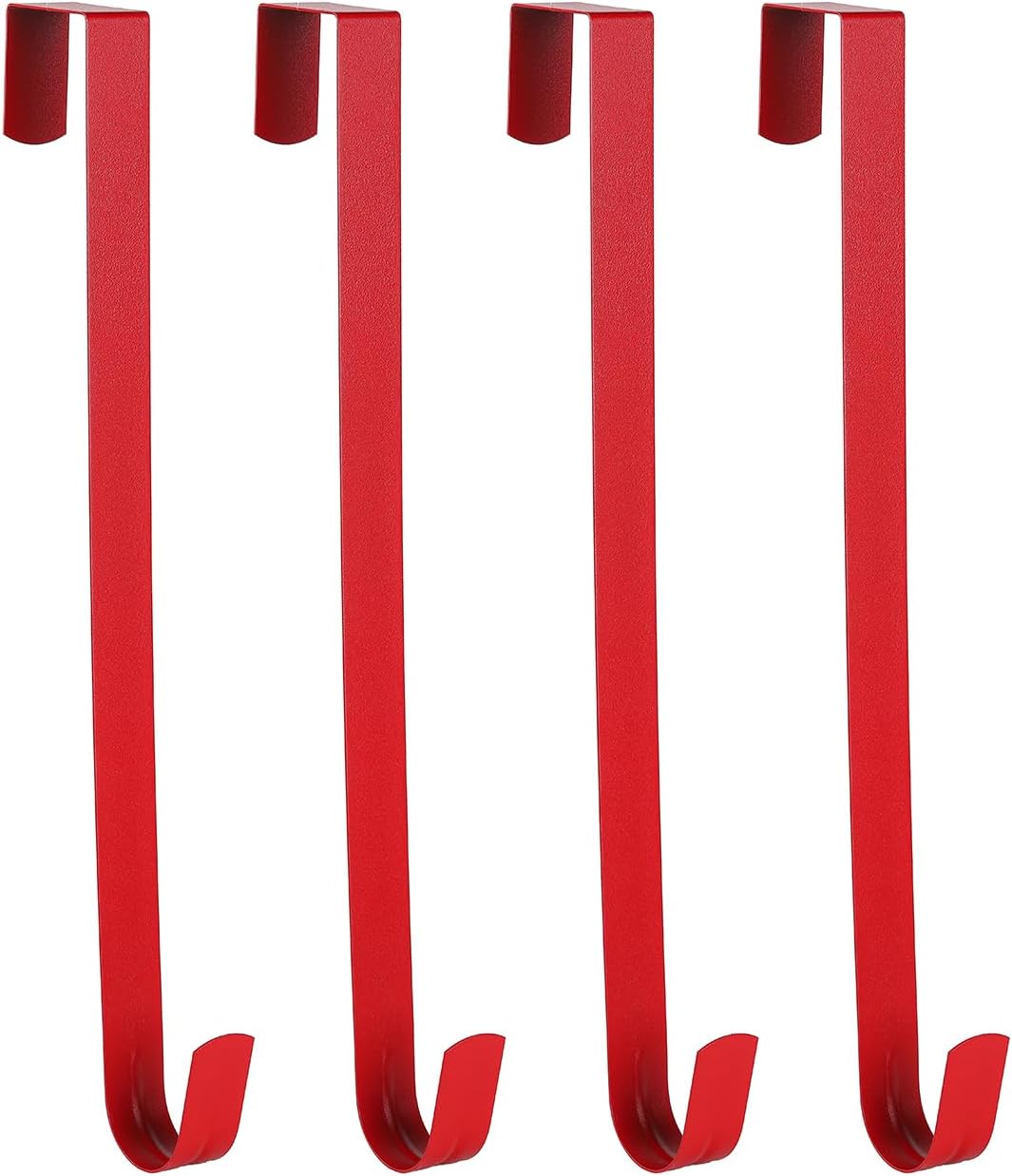 Sattiyrch 15" Wreath Hanger - Sturdy Steel Over The Door Hook for Front Door (Red, 4")