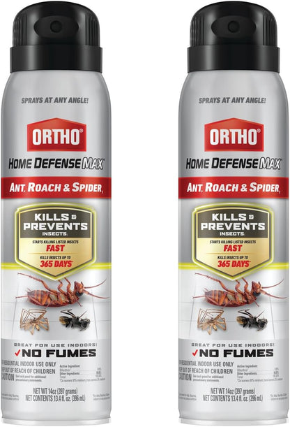 Ortho Home Defense Max Indoor Insect Spray - Kills Ants, Roaches & Spiders | 14 oz. (2-Pack)