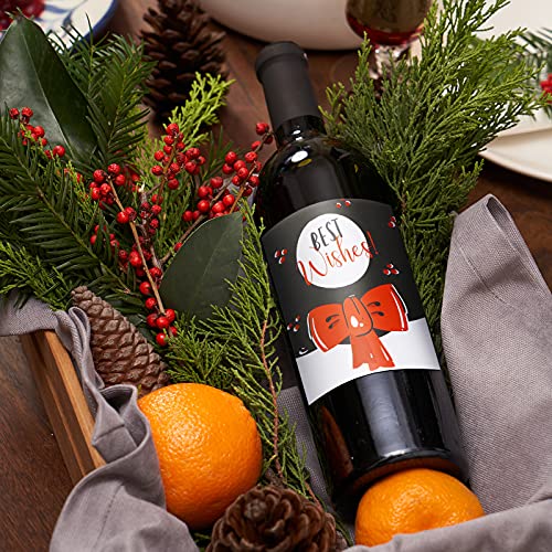 Christmas Wine Bottle Label Stickers - Cartoon Style, 54 Pack