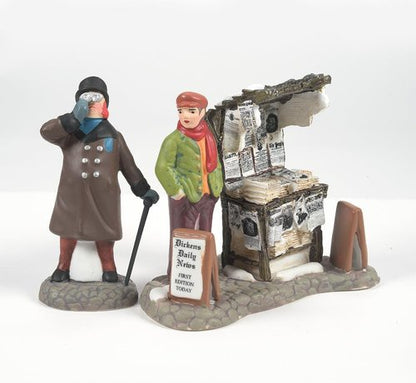 Department 56 Dickens' Village London Newspaper Stand Accessory Figurine Set - 3.2 Inch, Charming Decor