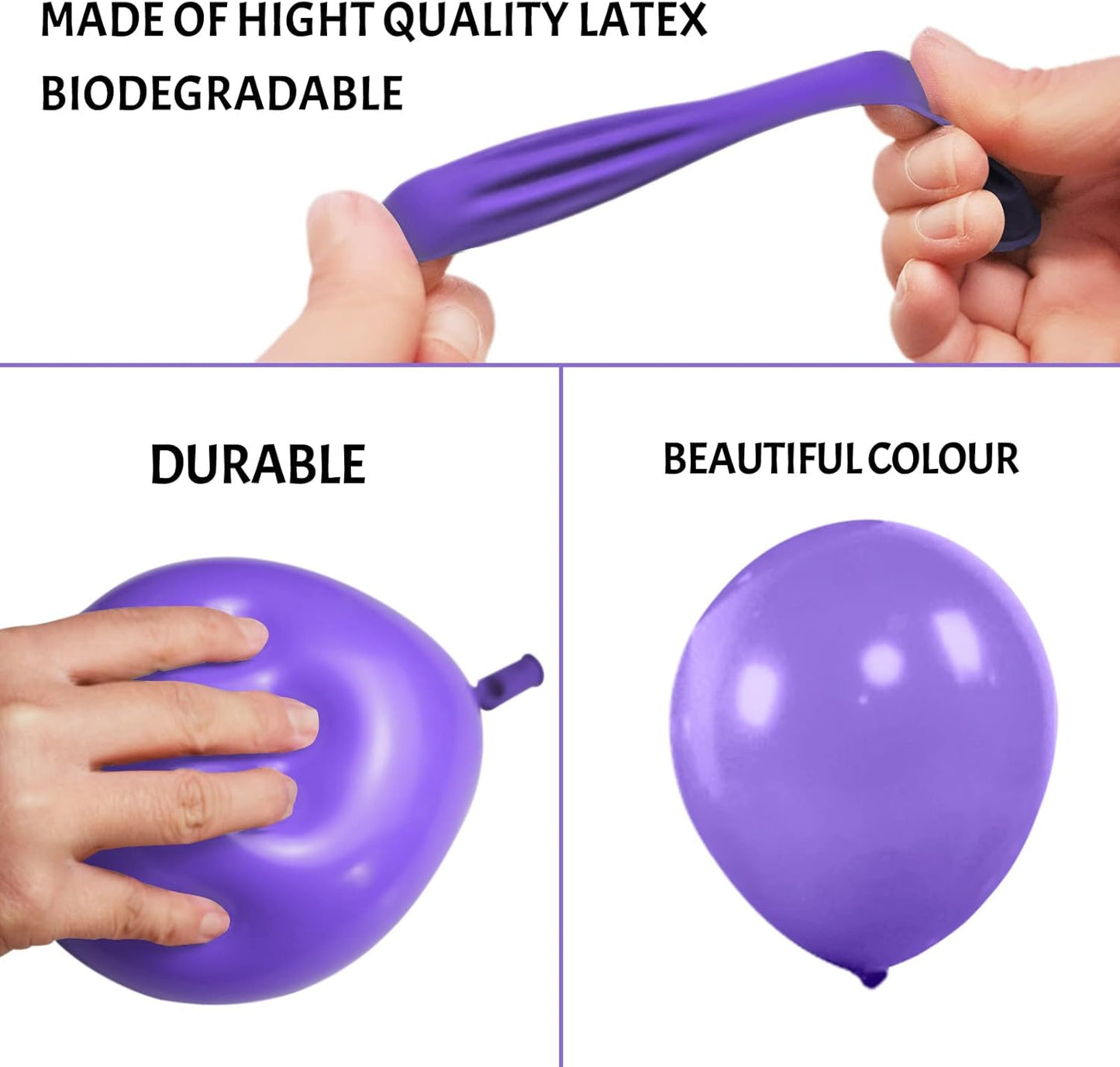 Purple Balloons - 110 Pcs Mini 5-Inch Thick Latex Party Balloons for Birthday & Baby Shower Decor