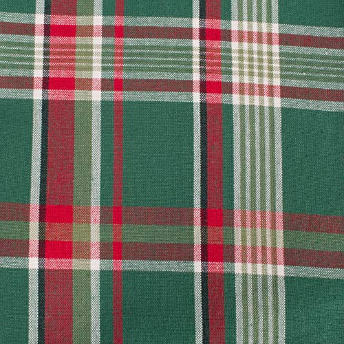 Christmas Cloth Napkin Set 18x18 Inches - Dark Green Plaid, 6 Pack
