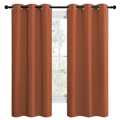 NICETOWN Bedroom Blackout Curtains 68 inches Long, Privacy and Thermal Insulated Blackout Drapes for Windows (Burnt Orange, 1 Pair, 42 x 68 inches)
