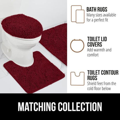 GORILLA GRIP Bath Rug Mat 54x24, Soft Absorbent Chenille, Quick Dry Microfiber Mats, Rubber Backing Washable Shower Floor Rugs, Bathmat Runner, US Designed Bathroom Home Decor Accessories Burgundy