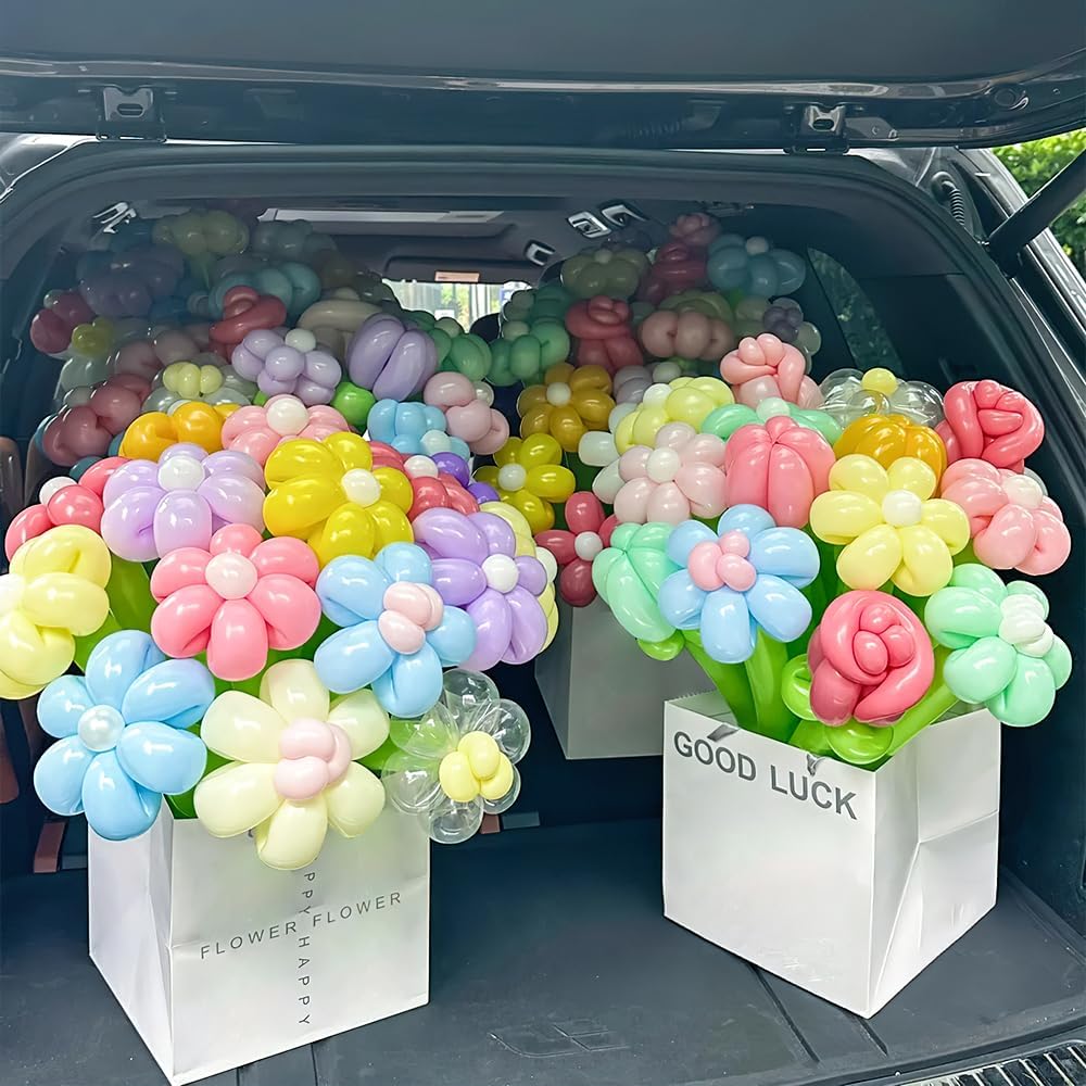 Skiennix 260 Balloons Set - 100PCS Animal Long Balloons & 50PCS Clear/White Balloons for Parties