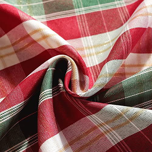 SASTYBALE Christmas White Plaid Rectangular Tablecloth 60 x 84 Inch