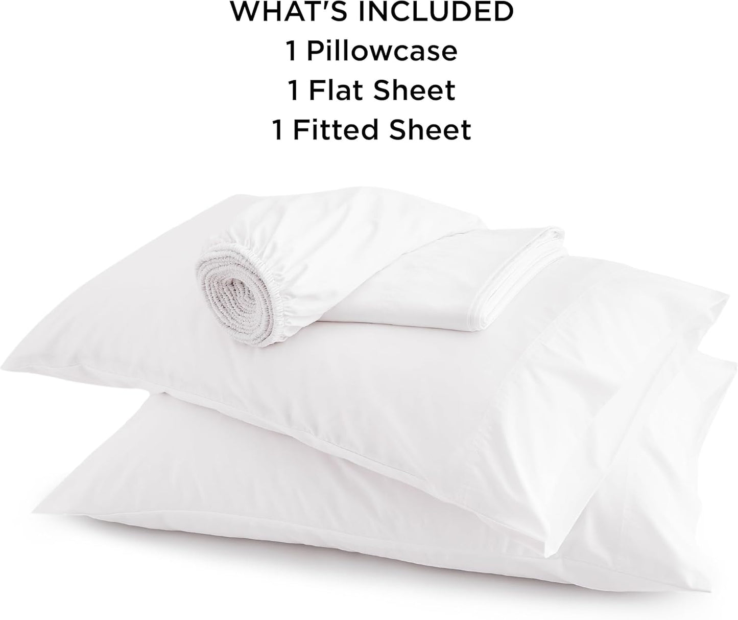 Bedsure Cooling Sheets - Twin XL Bamboo Rayon | Breathable & Soft Hotel Luxury Bedding, White