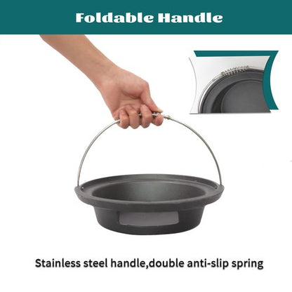 KAMaster Cast Iron Ash Can with Handle for Mini-Max Green Egg Grill,Charcoal Ash Pot Green Egg Accessories Must Haves,Perfectly Paired with Fire Grate/Charcoal Basket for Use | Quick&Easy Cleaning