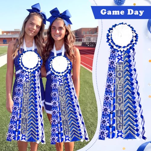 Homecoming Mum Braid Ribbons Set - Blue 30 Inch Craft Accessories