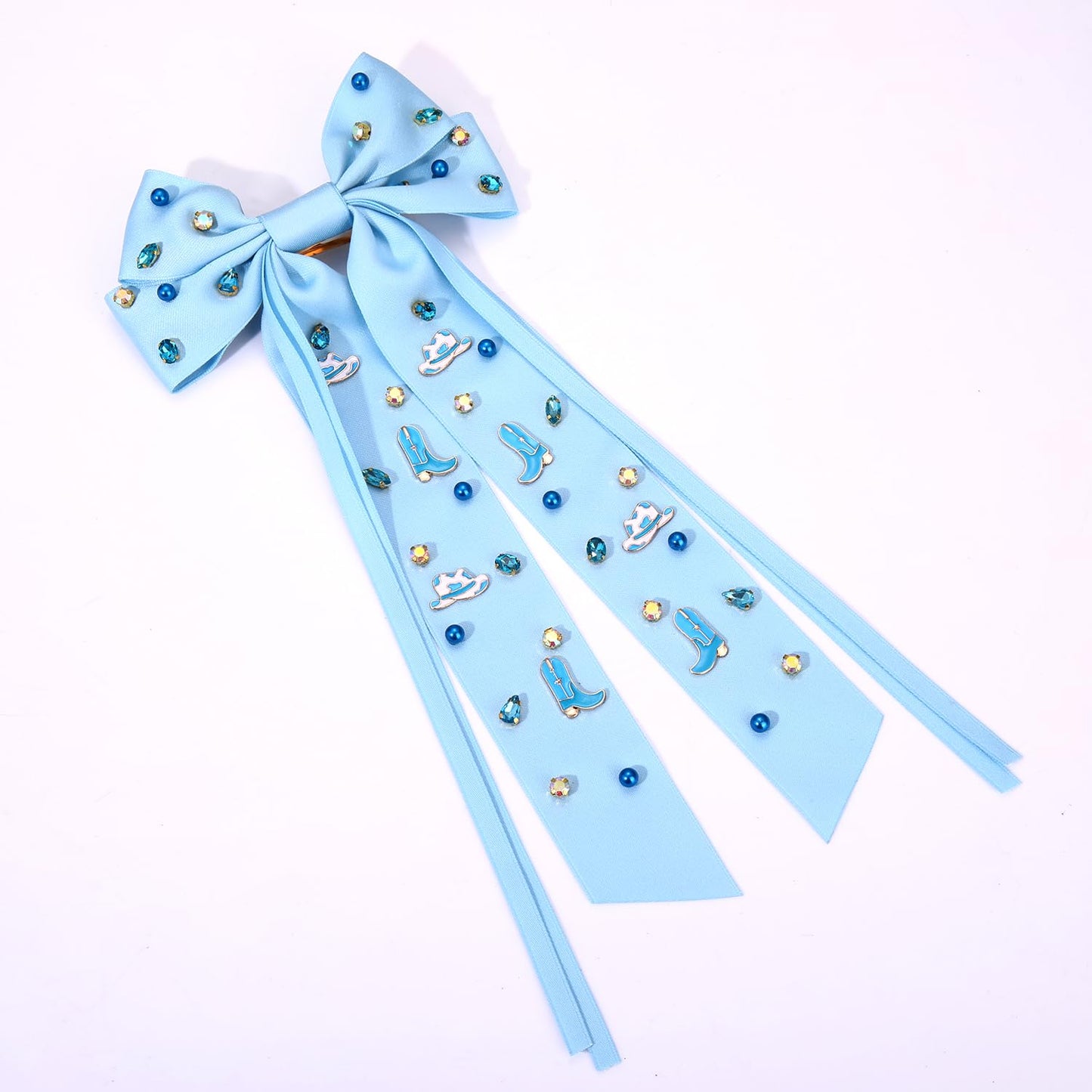 Skiennix Western Hair Accessories - Cowgirl Bow Clips & Cowboy Hat Boot Hair Barrettes | Perfect for Bachelorette Parties