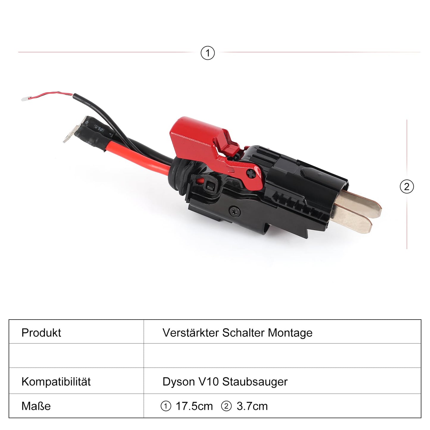 Metal Trigger Switch Assembly Replacement for Dyson V10 SV12 Vacuum Cleaner Power Button Replacement Parts