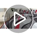 California King Quilt Set Red & Grey Stripe Bedding with Pillowshams - Anibedding Classic Line
