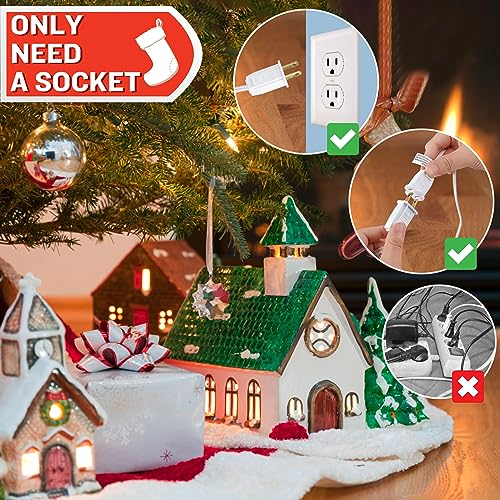 Christmas Village Lights Set - 10 Warm White C7 LED Bulbs for Holiday Decor