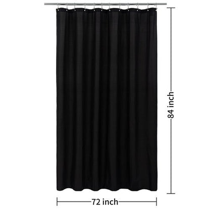 ALYVIA SPRING Extra Long Fabric Shower Curtain Liner Waterproof - 72" x 84", Soft & Lightweight XL Shower Curtain with 3 Magnets, Machine Washable - 72x84, Black