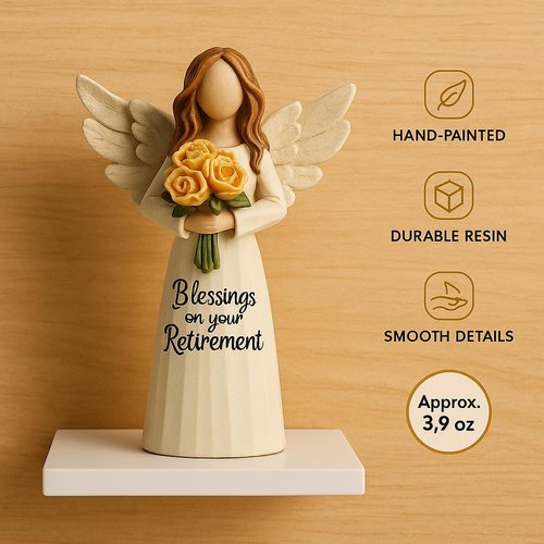 GoGnome Retirement Gift - Resin Angel Statue for Women | Perfect Desk Decor for Coworkers, Teachers, Nurses, and Friends