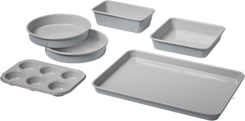 Cuisinart Chef's Classic Ceramic Bakeware Set - 6-Piece Nonstick Collection in Gorgeous Gray