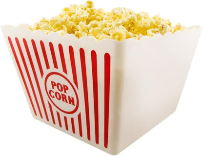 Novelty Place Classic Red & White Striped Popcorn Containers - Perfect for Movie Night | 9.25" Square x 5.9" Deep (1 Pack)