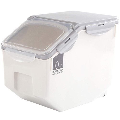 2-Pack Large Rice Storage Containers 10 Liter 340 oz Feed Bin Dog Food Storage Container Set Leak Proof Locking Lid