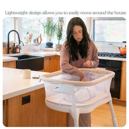 HALO BassiNest Lite – Breathable Baby Bassinet Slides Over Bed with Mesh Walls for Airflow & Visibility, Lowering Wall for Easy Access, Portable & Lightweight, Fits Most Beds