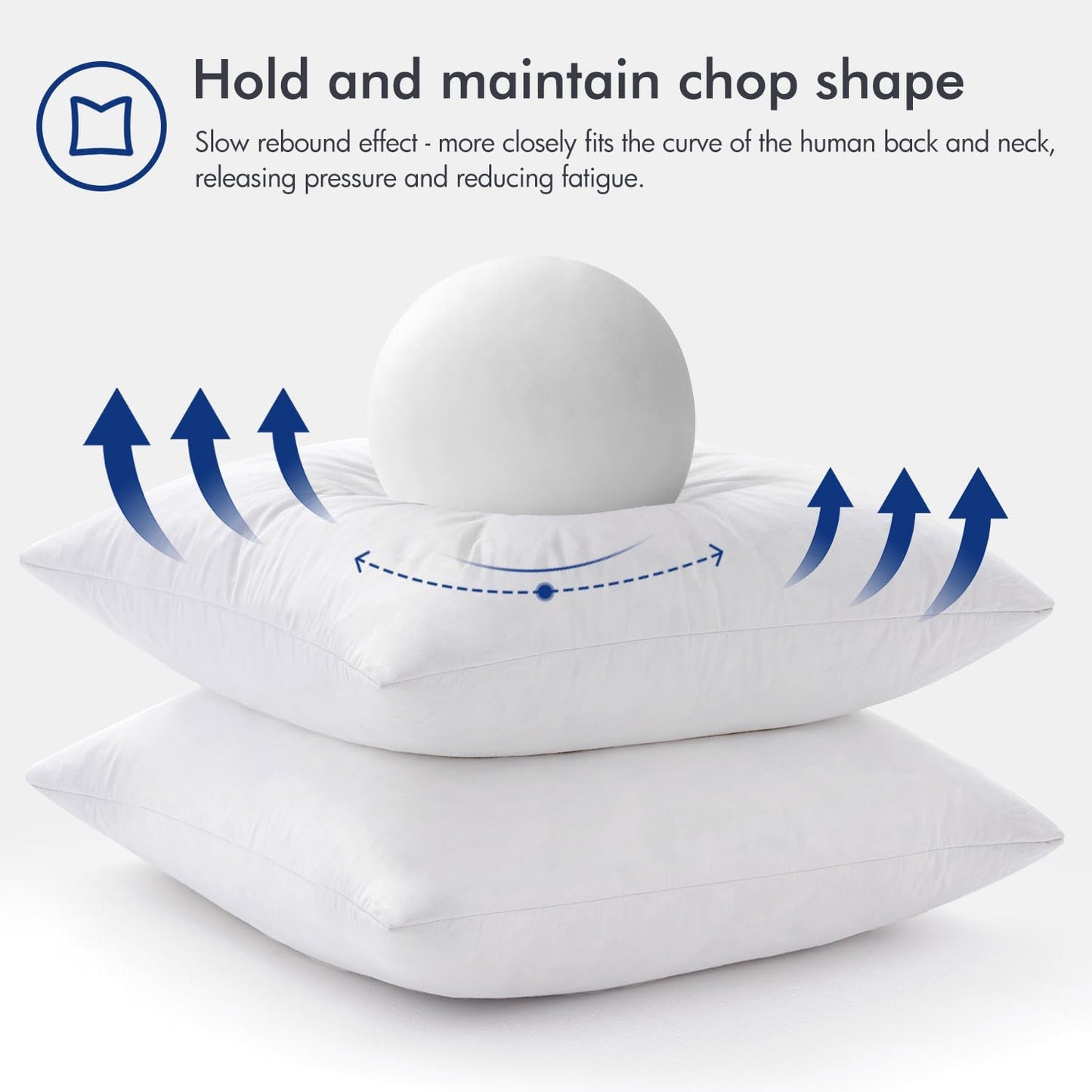 MIULEE Pillow Inserts | Premium Down Feather Stuffers - 18x18 Inches, Pack of 4, White Cotton Fabric