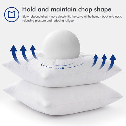 MIULEE Pillow Inserts | Premium Down Feather Stuffers - 18x18 Inches, Pack of 4, White Cotton Fabric