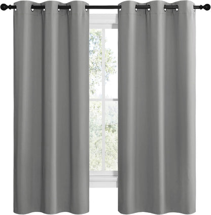 NICETOWN Thermal Insulated Blackout Curtains - Kids' Nursery Drapes, Silver Grey, 2 Panels (W42 x L68-Inch)