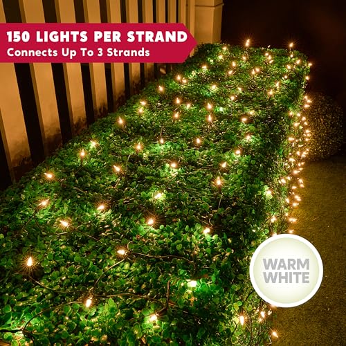 Joiedomi Christmas Net Lights 150 Warm White 4x6 Feet Indoor Outdoor Decor