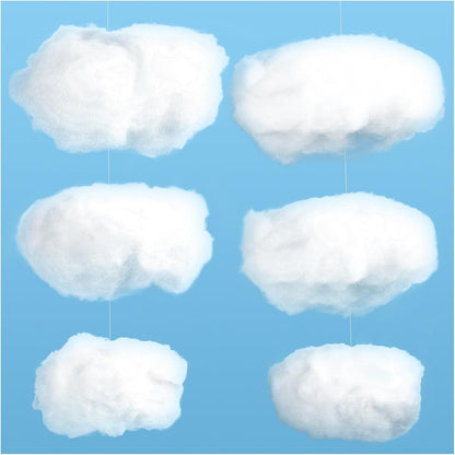 ZAUGONTW Artificial Cloud Decorations - 3D Hanging Props for DIY Room Decor | 6 Pieces in 3 Sizes