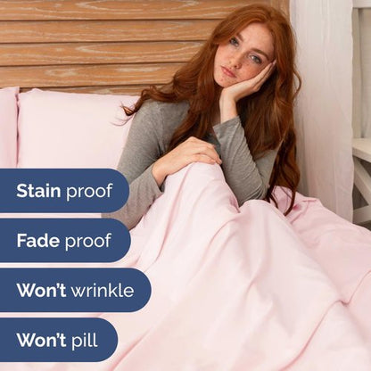 Flex Top Split Head King 4 Piece Sheet Set - Comfy Breathable & Cooling Bed Sheets Set - Hotel Luxury Bedding for Women, Men, Kids, Teens, Boys & Girls - Deep Pockets, Soft = Oeko-Tex - Lavender Pink