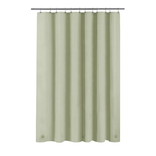 Sage Green Plastic Shower Curtain Liner - Premium PEVA Shower Liner BPA & PVC Free, No Chemical Smell, Lightweight Green Bath Curtain with 3 Magnets for Bathroom, 12 Metal Grommets - Sage