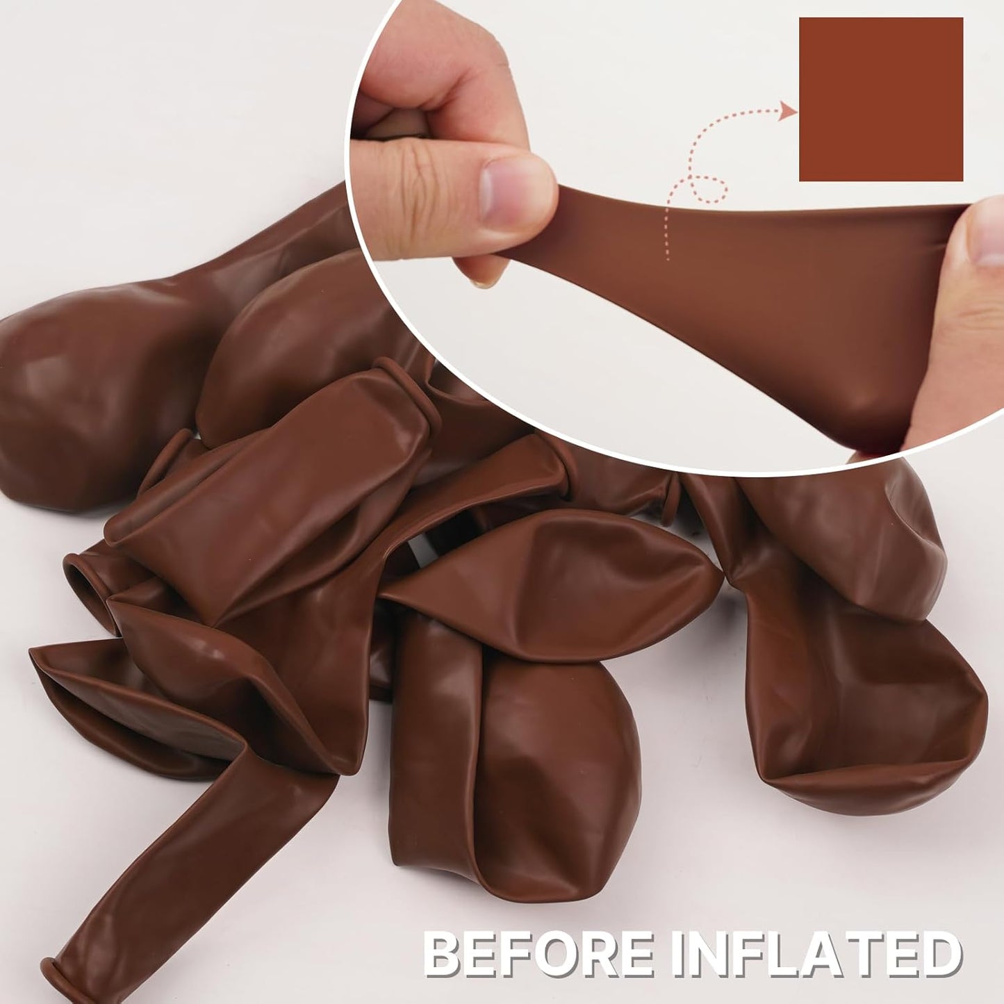 PartyWoo Brown Balloons - 50 Pcs 12 Inch Dark Brown Latex Helium Balloons for Weddings & Celebrations