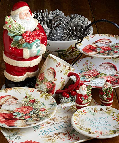 Christmas Story 11-Inch Dinner Plates Set of 4 - Large, Multicolored Holiday Tableware