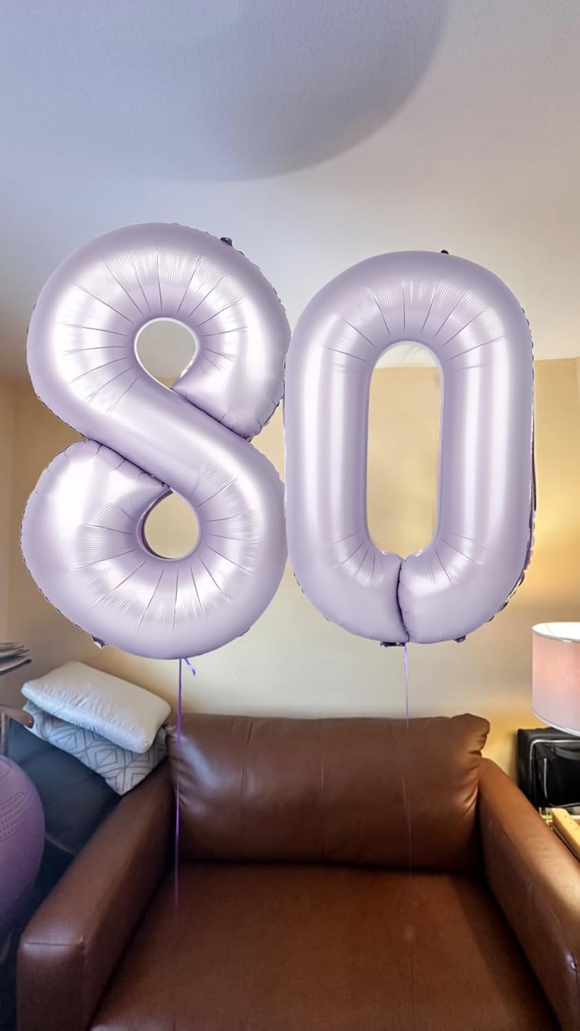 Number 0 Balloons - 40 Inch Cream Purple Birthday Decorations for All Ages | Perfect for Weddings & Baby Showers