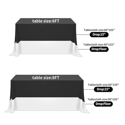 Fokitut 12 Pack Waterproof 60x120 Inch Rectangle Tablecloths - Wrinkle & Stain Resistant Polyester, Black Variation: Black+60x120''-12pack