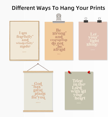 Regine Switzerland Bible Verse Wall Art - Inspirational Christian Canvas Prints for Kids | 8x10 Inch Unframed Set of 6