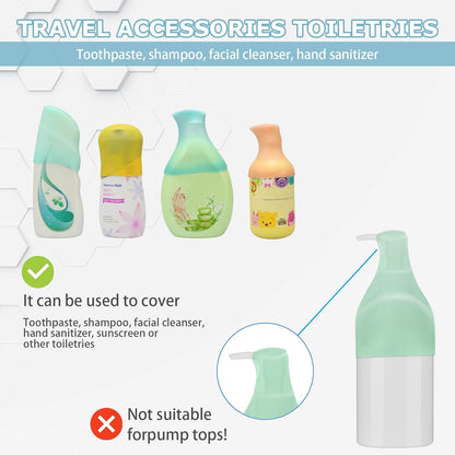 TRANOMOS Silicone Bottle Covers - Travel Essentials for Men & Women | Leak-Proof & Compact Design