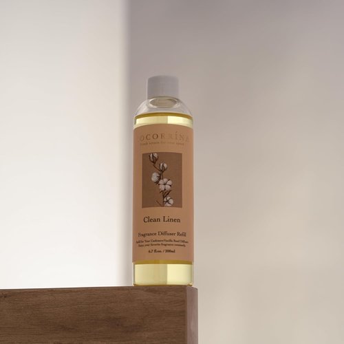 Cocorrína Reed Diffuser Refill - Clean Linen 6.7 oz. Scented Oil for Invigorating Home Fragrance