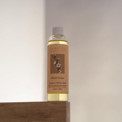 Cocorrína Reed Diffuser Refill - Clean Linen 6.7 oz. Scented Oil for Invigorating Home Fragrance