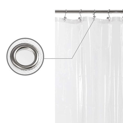 Barossa Design Shower Curtain or Liner with 3 Magnets for Shower Stall Size 42 inch Wide, PEVA, Waterproof, PVC Free, Metal Grommets, Clear, 42x72