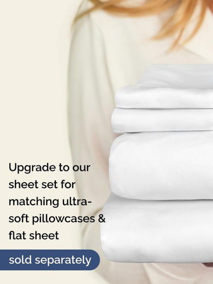 Extra Deep Twin Fitted Sheet - Hotel Luxury Single Fitted Sheet Only - Easily Fits 18 inch to 24 inch Mattress - Ultra Soft, Wrinkle Free w/Extra Deep Pockets - Easy-Care, Breathable & Comfy - White