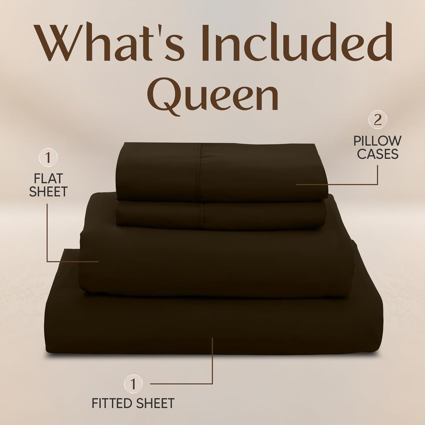 Utopia Bedding Queen Size Sheet Set - Soft, Breathable Microfiber | 4-Piece in Brown, Oeko Tex Certified