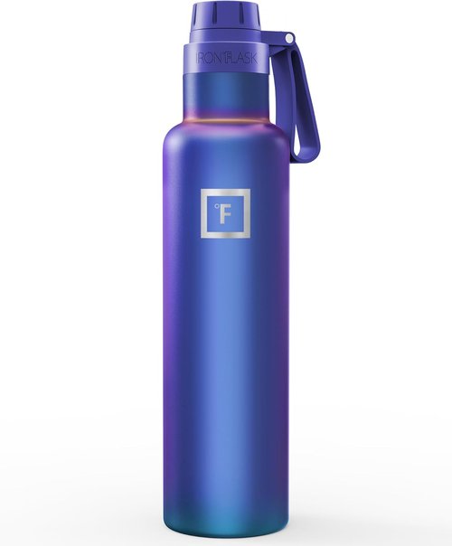 IRON °FLASK Insulated Stainless Steel Water Bottle - 24 oz Camping & Hiking Flask - Aurora Color