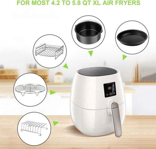 Gowise Air Fryer Accessories Set - 12-Piece Compatible with 4 to 5.8 QT Models | Enhance Your Cooking Experience