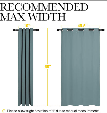 NICETOWN Modern Blackout Curtains - Noise Reducing & Thermal Insulated Drapes | Greyish Blue, 2 Panels (W55 x L68-Inch)