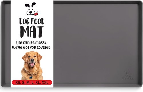 DogBuddy Dog Food Mat - Waterproof Silicone Feeding Mat with Non-Slip Edges | 24" x 16", Shadow Color