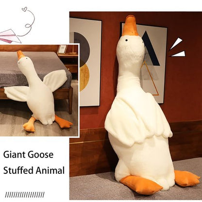 Giant White Goose Plush-75 in Soft Furry Swan Stuffed Animal Pillow,Huge Goose Plush Hugging Pillow Gifts for Every Age (75in)