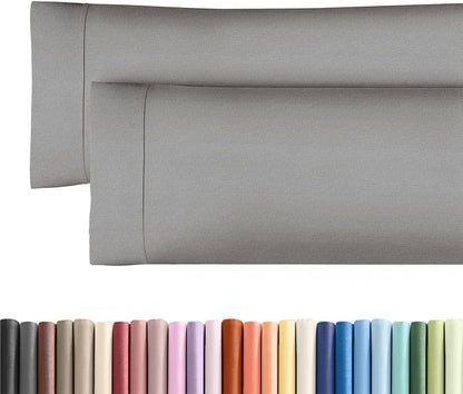 Skiennix Body Pillowcases Set of 2 | Soft, Wrinkle-Free 20x54 Pillow Covers - Comfy Heathered Grey