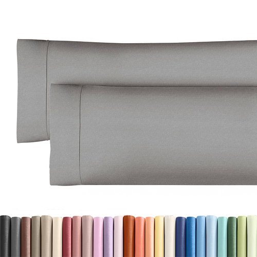 Body Pillowcases Set of 2-20x54 Long Body Pillow Case - Soft Body Pillow Cover for Sleeping & Side Sleepers - Comfy, Wrinkle & Fade Free - Machine Washable w/Envelope Enclosure Heathered Grey