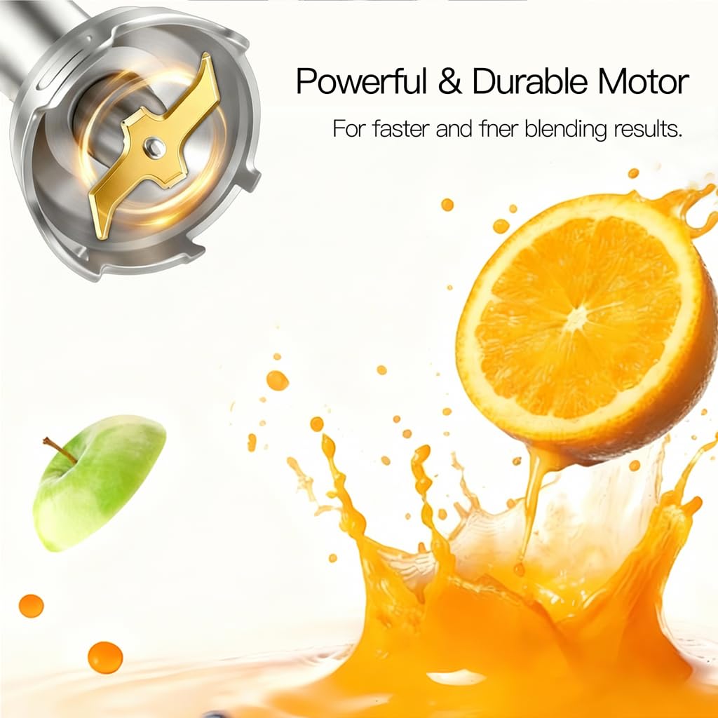 MegaWise Pro Hand Blender - Versatile 5-in-1 Kitchen Tool | Sleek Black Design, 2025 Model